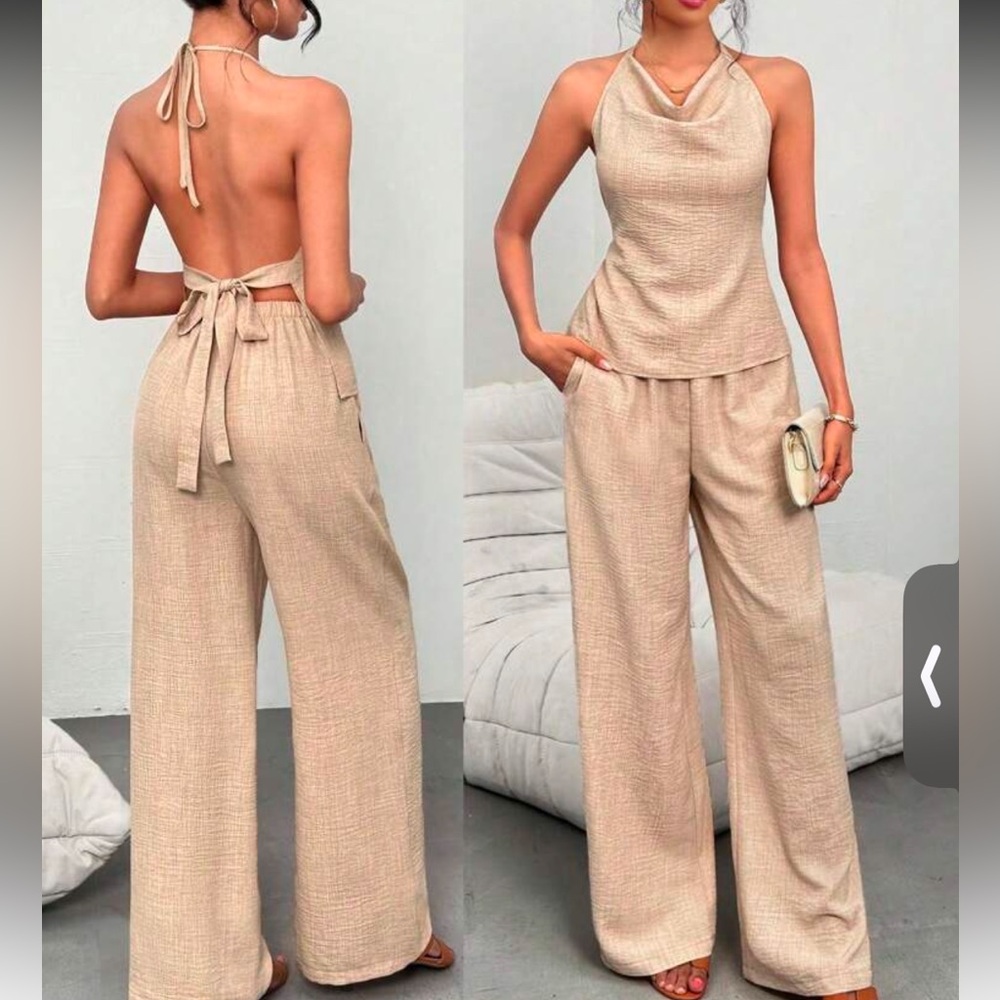 Elegant Tan Women's Jumpsuit